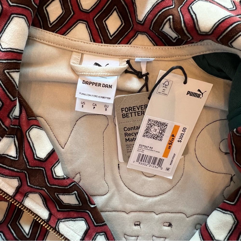 New Puma x Dapper Dan T7 Jacket mens size small Multi-Color Harlem design rare - Picture 9 of 13